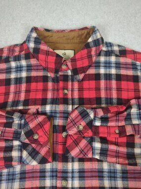 Legendary Whitetails Flannel Shirt Mens XLT Red Plaid Long Sleeve Button Up